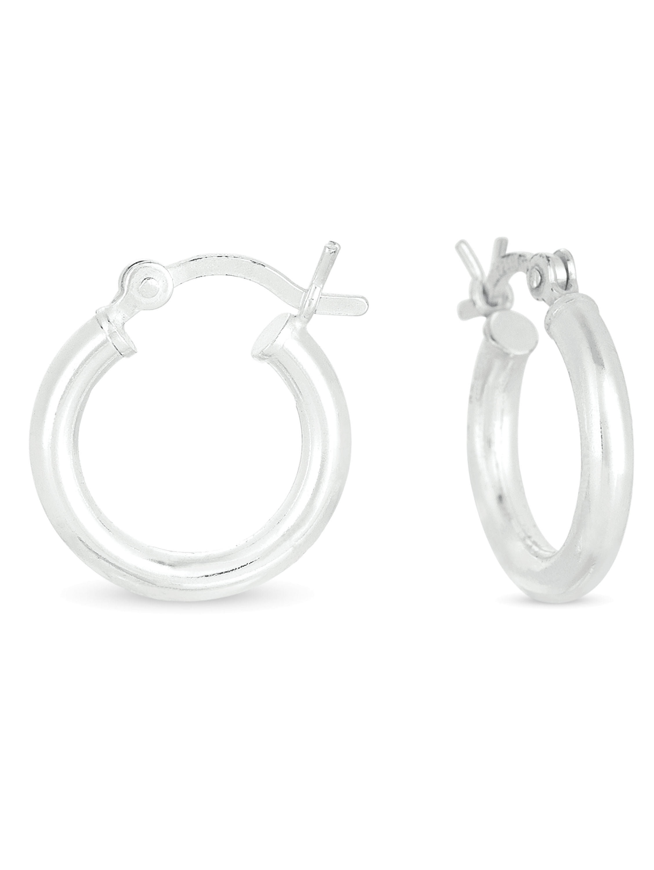 prouds silver hoop earrings