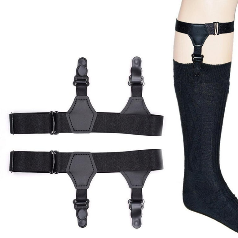 Men S Sock Garters Belt Adjustable 2Pcs Sturdy Clip Accessories Suspenders Walmart
