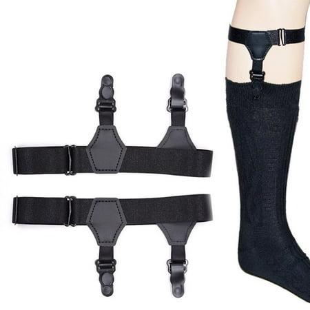 

Men S Sock Garters Belt Adjustable 2Pcs Sturdy Clip Accessories Suspenders
