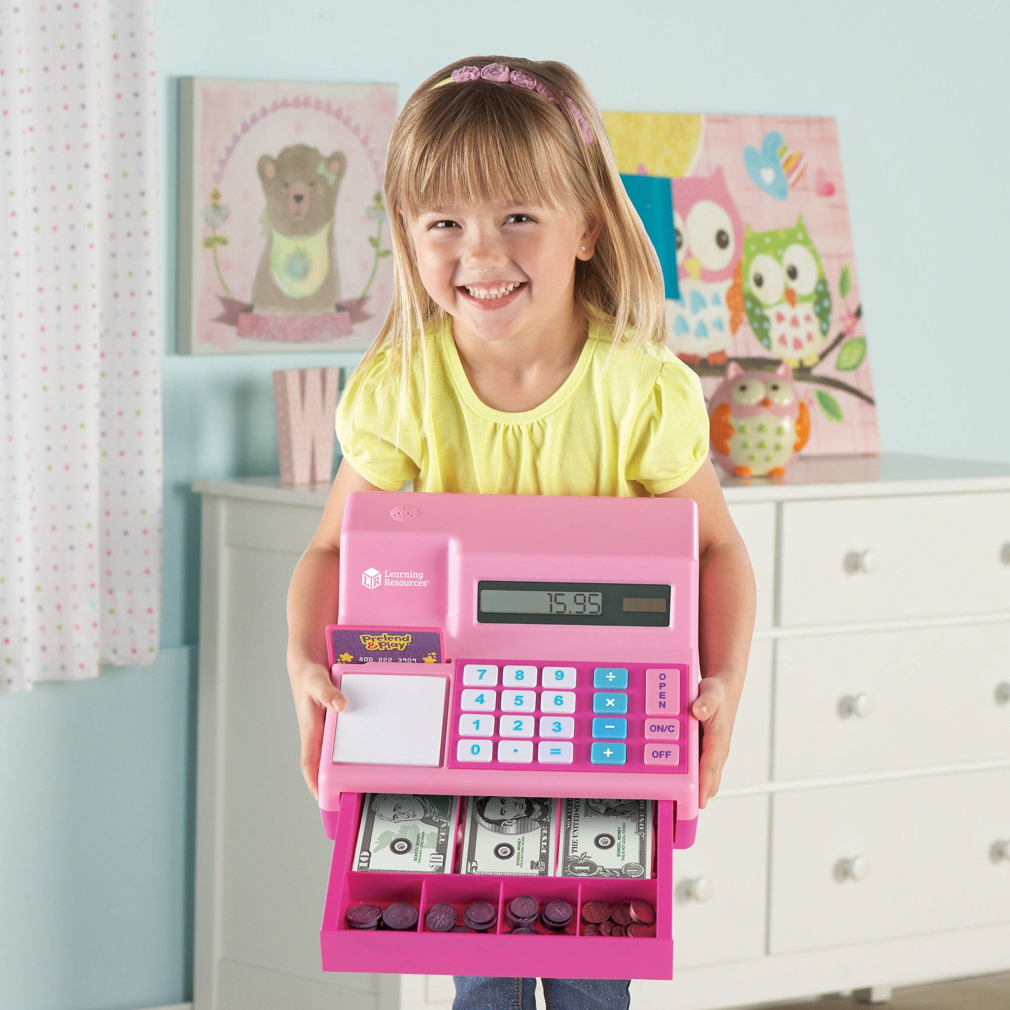 Play Cash Register Learning Resources Pretend Pink Playset Gift Fun Kids Girl for sale online 