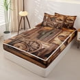 thumbnail image 2 of Homewish Country Western Cowboy Zipper Full Size Comforter Sets with Fitted Sheet and 2 Pillowcases,Rustic Farmhouse Cabin Vintage Bull Skull Zipper Bedding Set For Men Adult,Reversible,4-Piece, 2 of 7