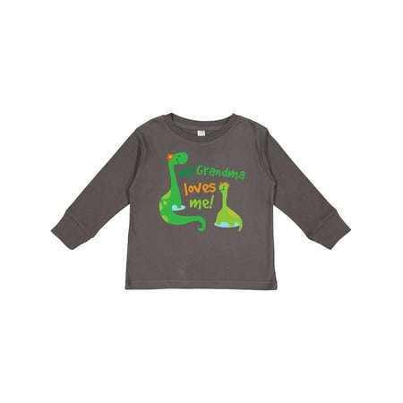 

Inktastic Grandma Loves Me Grandchild Dinosaur Gift Toddler Boy Girl Long Sleeve T-Shirt