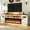 White,Brown, variant on Blotout 95" Fireplace TV Stand for TVs up to 100" with 60" Electric Fireplace, Large Farmhous Media Entertainment Center w/LED Lights/Power Outlets & Barn Doors Storage Cabinet for Living Room,White