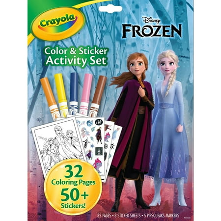 Crayola Frozen Color and Sticker Activity Set with Markers, Disney Frozen Coloring Book, Art Set, Frozen Gift for Kids
