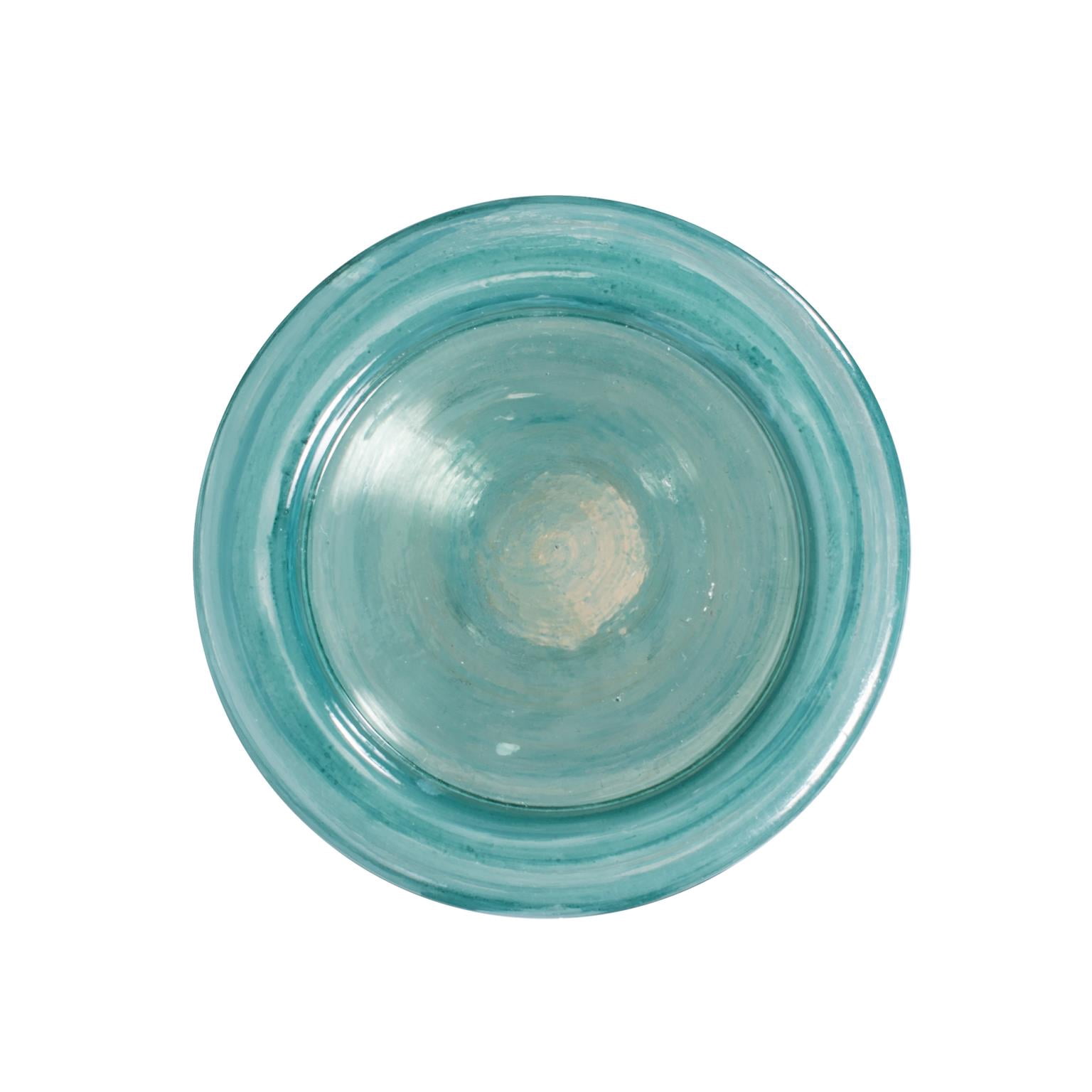 Capri Stripe Glass Candle Holder- Short