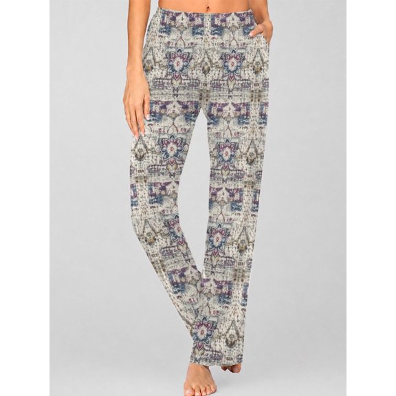 Pajama Pants for Women, Distressed Vintage Soft Breathable Sleepwear Lounge Pants with Pockets