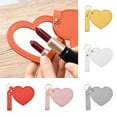 thumbnail image 2 of Heart Shape Makeup Mirror Waterproof Faux Leather Vanity Mirror Keychain Portable Travel Women Handheld Cosmetic Mirror Bag Pendant, 2 of 8