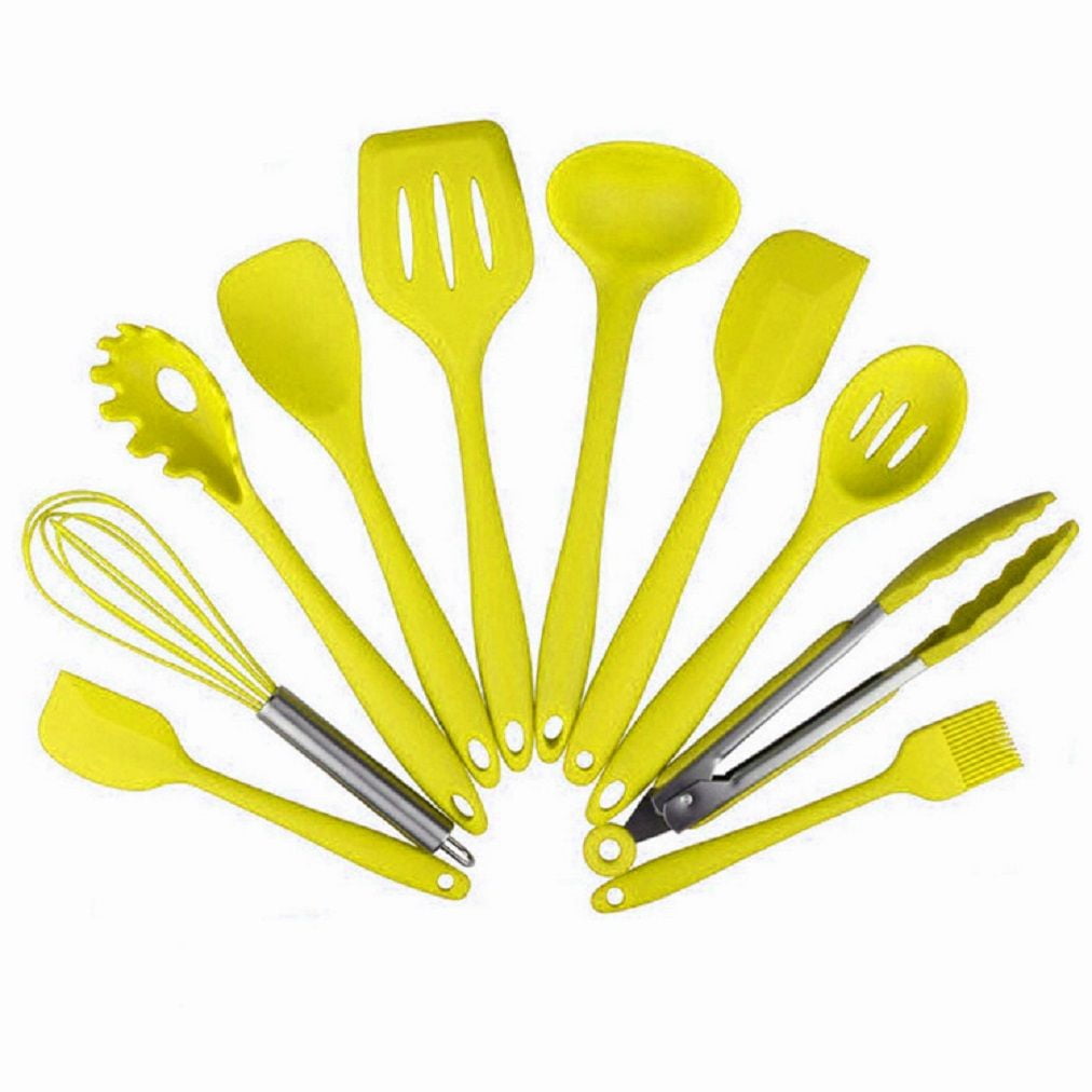 Silicone Kitchen Utensils 10 Piece Cooking Utensil Set, Made of FDA