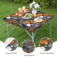 thumbnail image 4 of Gray Halloween Boo Icons Square Fitted Tablecloth with Elastic Edge,Square Table Cover,Washable Elastic Table Cover for Home Kitchen Party Decor 36"x36", 4 of 6