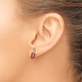 thumbnail image 3 of 14k Yellow Gold Ruby and Diamond Leaf Earrings - 12.6mm, 3 of 5