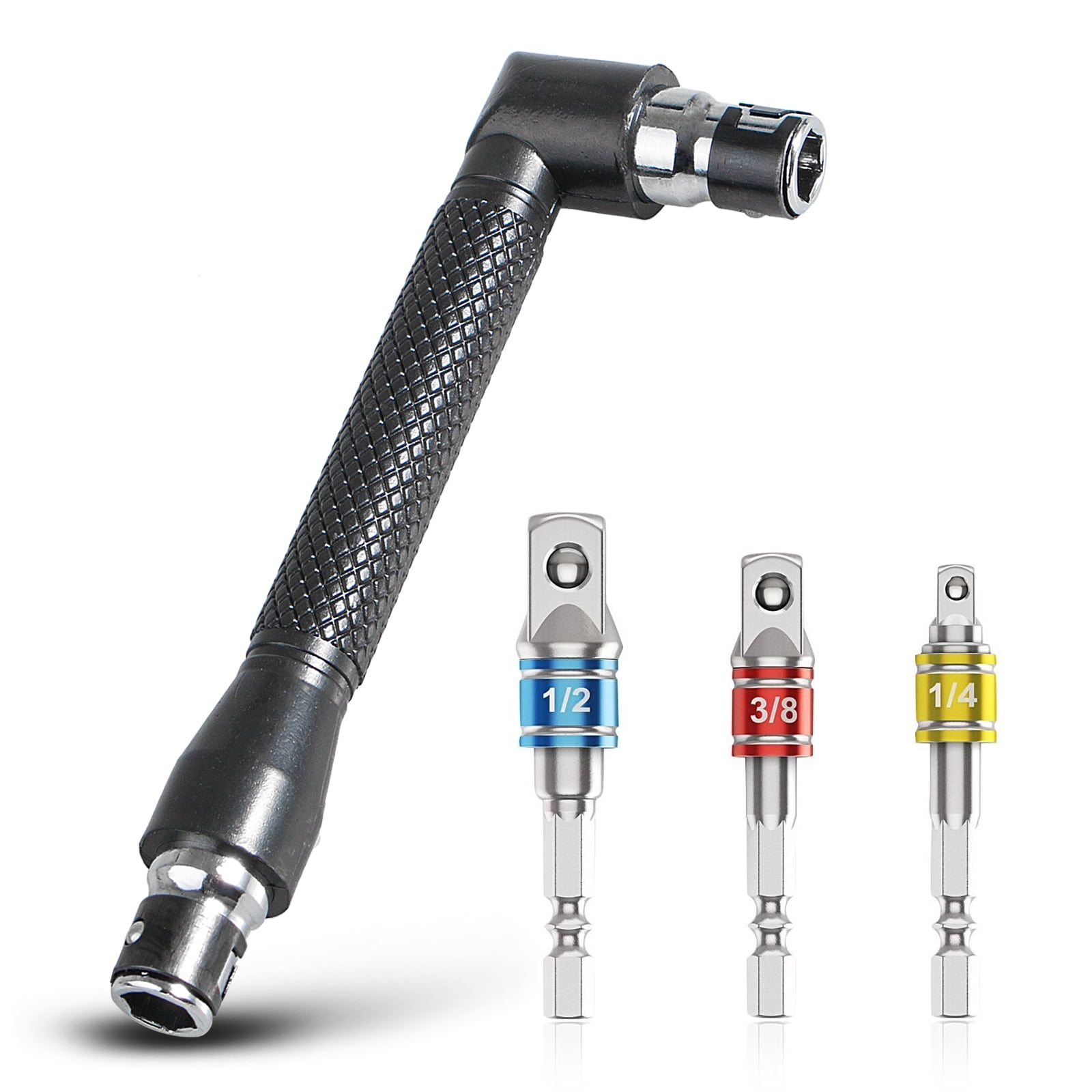 1//4/" 3//8/" 1//2/" Useful Power Tools Sockets Adapter Wrench Set Hex Square Nut Kits