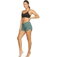 thumbnail image 4 of Colosseum Active Women's Simone Cotton Blend Yoga and Running Short Large Mallard Green, 4 of 8