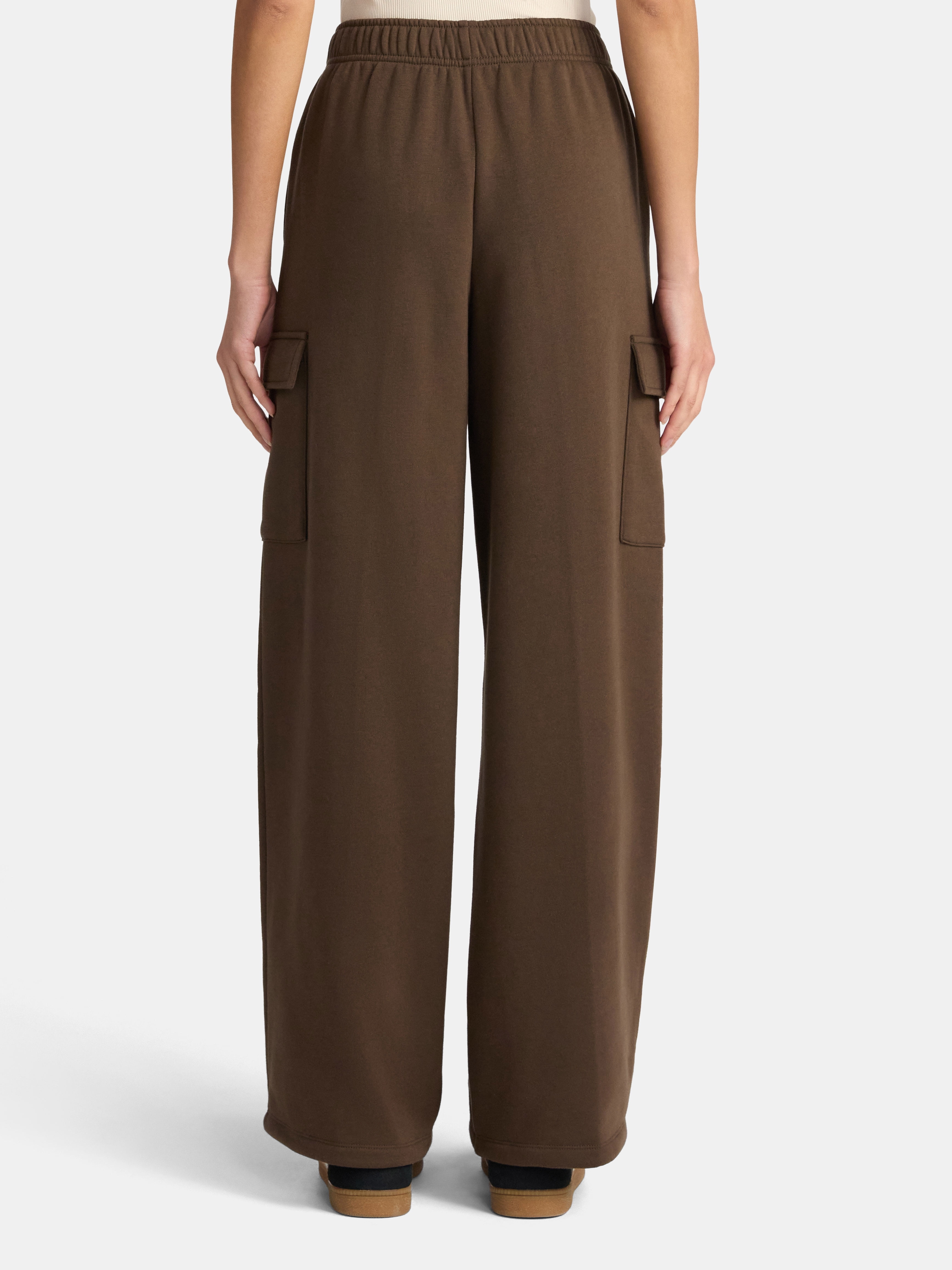 No Boundaries Soft Fleece Cargo Jogger Sweatpants, 29" Inseam, Women’s XXS-XXL