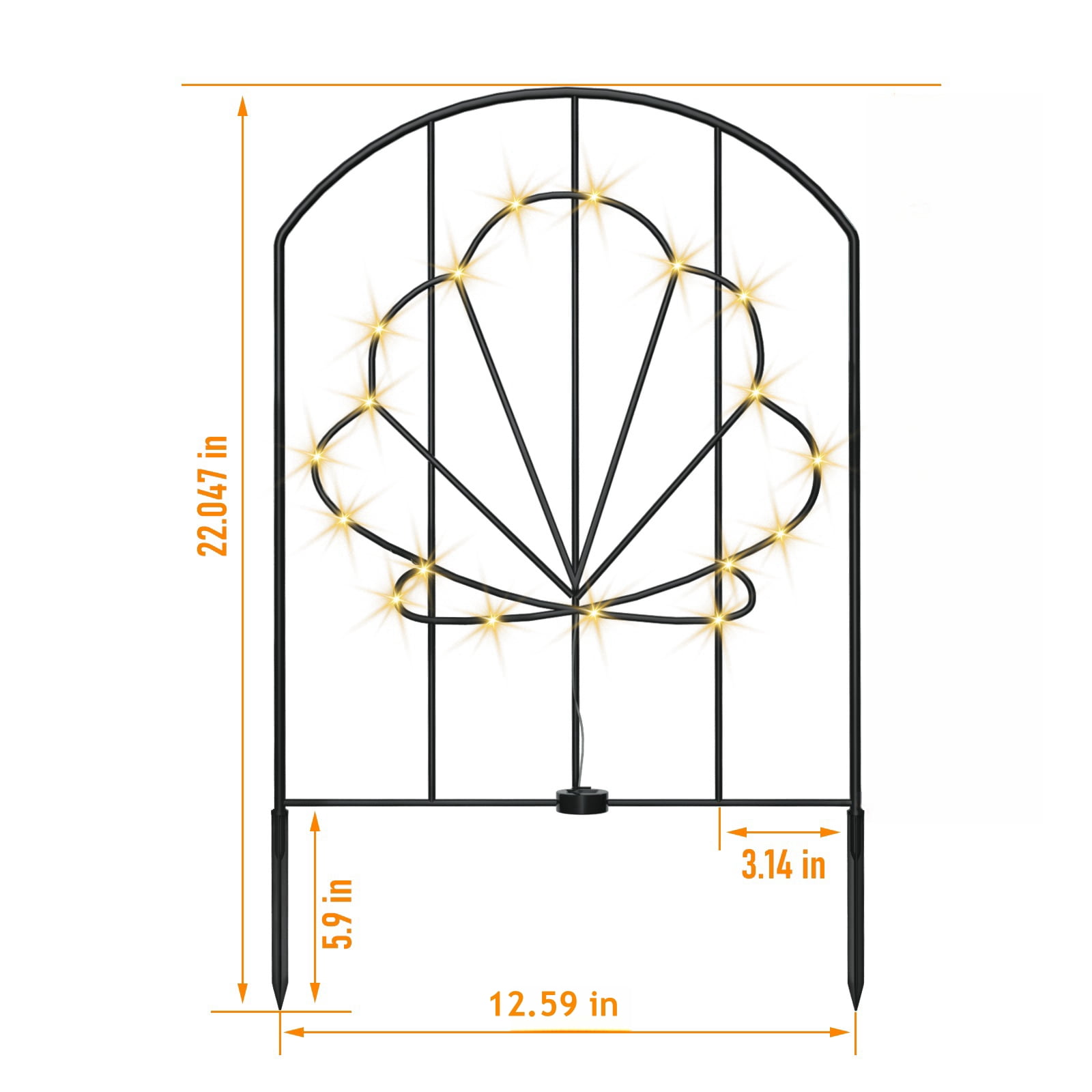 10-Pack Double-Arched Window Garden Fence 21.65FT Total Length, 24in×13in Black Metal Decorative Animal Barrier for Yard Patio Flower Bed