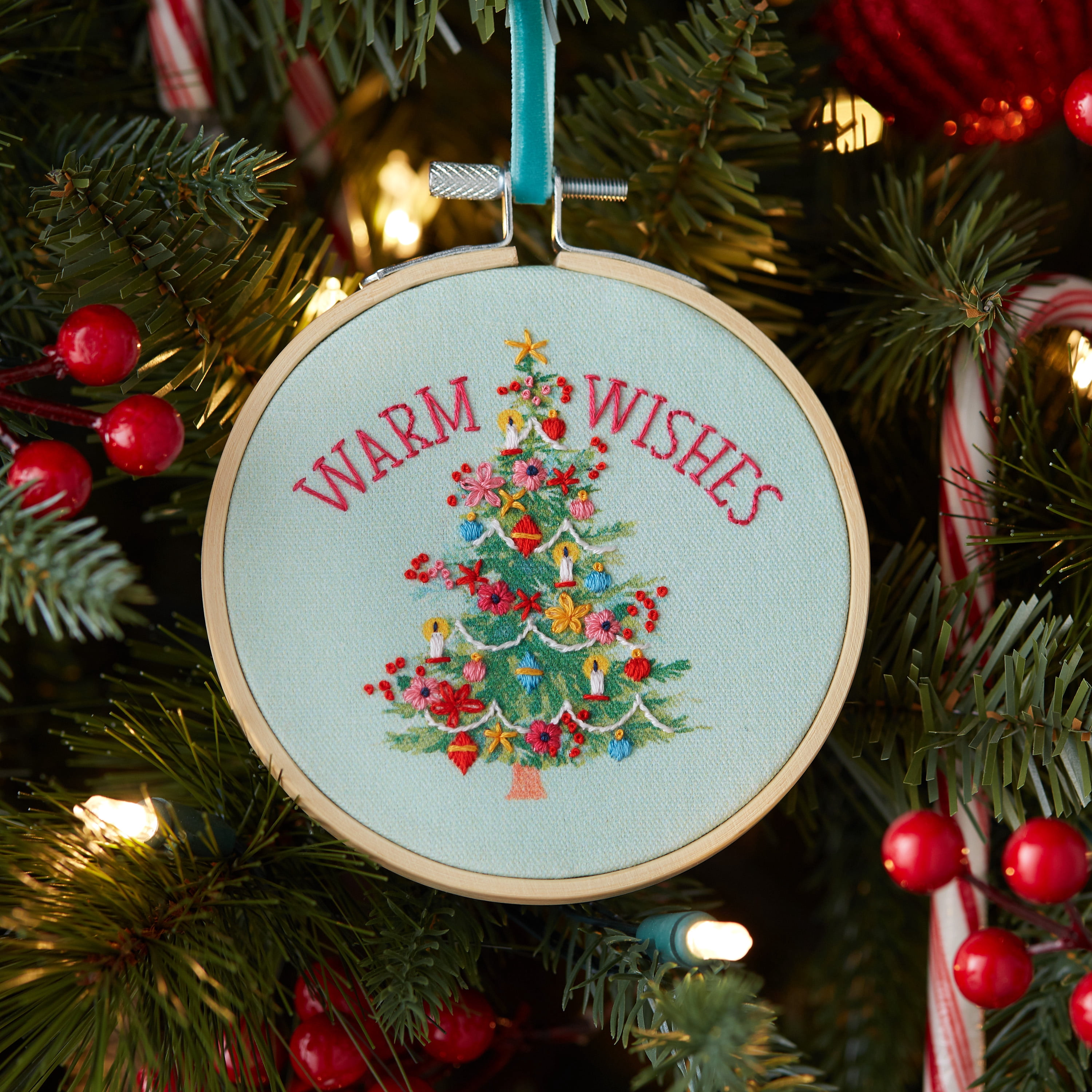The Pioneer Woman Holiday Trees Embroidery Ornament Kit