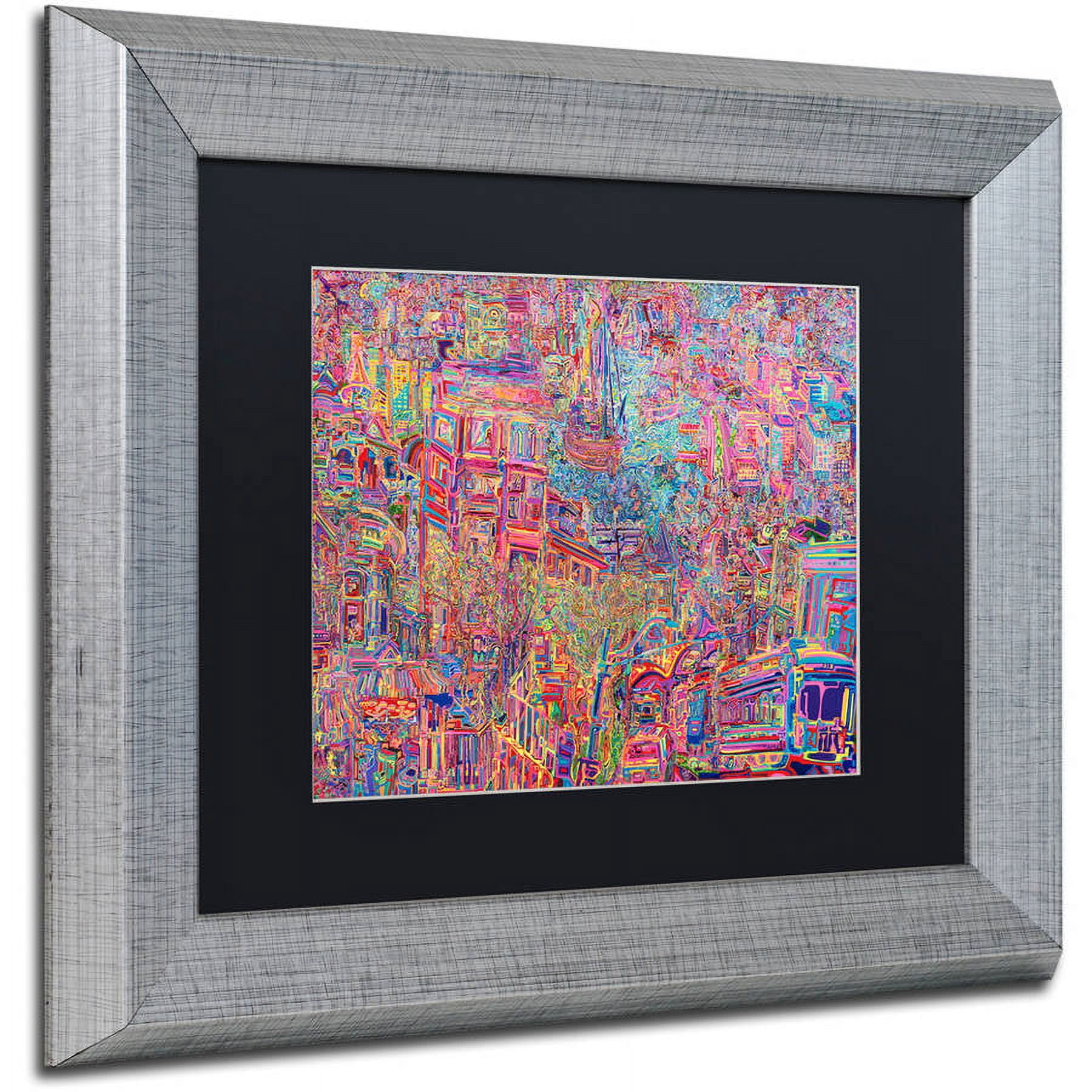 Trademark Fine Art "City" Canvas Art by Josh Byer, Black Matte, Silver Frame