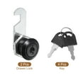 thumbnail image 3 of Cerradura de cajón de gabinete Uxcell con llaves 2 Pcs 5/8" (16mm) Cerradura de seguridad de cilindro de aleación de zinc para puerta de armario negra, 3 of 6