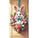 thumbnail image 2 of Cubierta de puerta de bienvenida de conejo, decoración de fondo de puerta de Feliz Pascua rosa, letrero de bienvenida para puerta de entrada de Pascua para recuerdos de fiesta de Feliz Pascua, 2 of 6