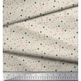 thumbnail image 3 of Soimoi Beige Cotton Jersey Fabric Polka Dots Printed Fabric 1 Yard 58 Inch Wide, 3 of 3