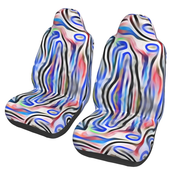 ZICANCN Car Seat Cover Line Texture Graffiti Car Front Seat Covers Protectors , Automotive Seat Covers for Cars Trucks Suv