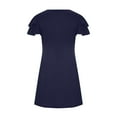 thumbnail image 5 of Xihbxyly Dresses for Women 2025 Women'S Summer Dress Sleeveless Ruffle Sleeve Round Neck Mini Dress Solid Loose Short Flowy Dress Wedding Guest Dresses for Women Navy L, 5 of 6