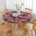 thumbnail image 3 of Dachshund Dog and Flower Floral Round Fitted Tablecloth with Elastic Edge,Dining Table Cover Waterproof,Outdoor Round Tablecloth for Camping,Dining,Indoor and Outdoor, 3 of 7