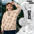 thumbnail image 6 of Uorisanigo Girls Half Zip Collar Sweatshirts Soft School Half Zipper Crop Tops Oversized Floral Capybara Long Sleeve Cropped Pullover Hoodies Fit Vacation Shopping Exercise Wear, 6 of 7