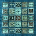 thumbnail image 1 of Ahgly Company Indoor Square Abstract Light Blue Modern Area Rugs, 6' Square, 1 of 4