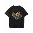 thumbnail image 4 of His & Hers Valentine's Day T-Shirts - 100% Cotton, 220g, Heart Pattern in Golden Glitter - Casual Knit Fabric, Short Sleeve, Round Neck - Perfect for Couples, Ideal Gift for Him or Her, Valentines Da, 4 of 6