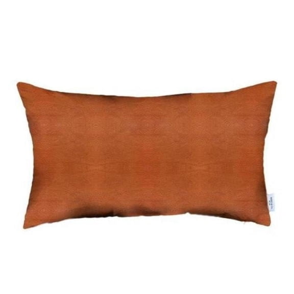 12 x 20 in. Solid Color Handmade Faux Leather Lumbar Pillow Cover, Brown