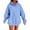 Light Blue, variant on Otntypg Waffle Knit Hoodie Tops for Women Casual Fall Winter Long Sleeve Drawstring Hooded Pullover Sweatshirts Loose Lightweight Comfy Hoodies Top with Pocket Army Green XL