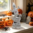 thumbnail image 2 of Halloween Spooky Ghost Skeleton Figurine, White-c Resin Ghost Statue with Seated Skeleton Ghost Skull, Mini Ghost Decor for Halloween Decorations, Indoor Tabletop Home Decor, 2 of 6