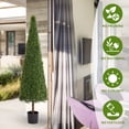 thumbnail image 5 of 6FT Artificial Conical Topiary Trees  UV Resistant Faux Cedar Bushes and Evergreen Shrubs, Fake Potted Plants for Front Porch Outside Planter Decor, 1pc/set, 5 of 12