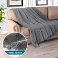 thumbnail image 2 of Turquoize Washable Sectional Slipcovers with Geometric Jacquard Pattern Tassel(X-Large: 71"x 118",Charcoal Gray), 2 of 6
