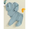 thumbnail image 3 of Bagilaanoe 2pcs Newborn Baby Boys Pants Set Long Sleeve Romper Tops + Trousers 3M 6M 12M 18M 24M Infant Casual Clothes, 3 of 9