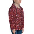 thumbnail image 3 of Lsque Red Glitter Patten Youth Hoodie Sweatshirt Pullover with Kangaroo Pocket Boys and Girls Hoodie Warm Hoodie for Kids-Large, 3 of 6