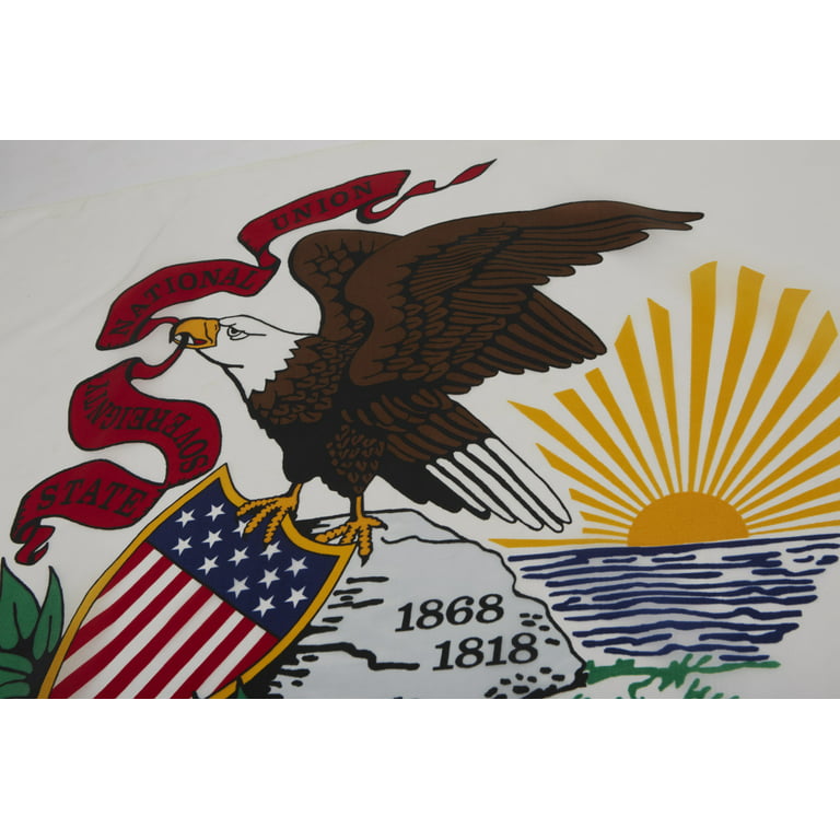 Allied Flag 5 x 8 FT Nylon Illinois State Flag - Made In USA 