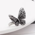 thumbnail image 3 of PAURO Jewelry Women Men's Vintage Punk Butterfly Style Ring Stainless Steel Statement Party Ring Silver Size 7, 3 of 5