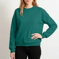 thumbnail image 4 of Mock Neck Sweatshirts for Women Fall Oversized Sweatshirt Casual Comfort Cute Pullover Tops Drop Shoulder Sweaters Green L, 4 of 5