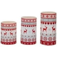 thumbnail image 7 of Northlight LED Flameless Flickering Nordic Reindeer Wax Pillar Christmas Candles - 6" - Set of 3, 7 of 7