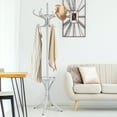 thumbnail image 3 of Gymax Wood Standing Hat Coat Rack Jacket Bag Hanger Tree 12 Hooks w/ Umbrella Stand, 3 of 10