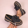 thumbnail image 2 of Women’s Summer Loafers Plus Size Slip On Chunky Heel Low Heel Plaid Bowknot British Style Niche Versatile Outdoor Trendy Light Blue 9, 2 of 9