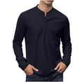 thumbnail image 1 of pstuiky camisas de manga larga para hombre, Camiseta deportiva informal de manga larga con botones y cuello en V para hombre top de hombre xxl, 1 of 6