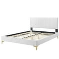 thumbnail image 3 of Platform Bed Frame, Queen Size, Velvet, White, Modern Contemporary Urban Design, Bedroom Master Guest Suite, 3 of 10