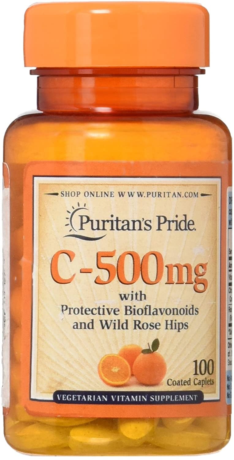 VITAMIN C with BIOFLAVONOIDS & ROSE HIPS COLD FLU 500mg 100Caps  PURITAN'S PRIDE 
