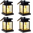 thumbnail image 2 of BIQIANWO 4 Pack Solar Candle Flickering Lights Led Hanging Solar Lanterns Lights for Garden, Patio, Umbrella, Tent, Tree, Yard, Deck, Camping, 2 of 9