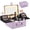 Purple, variant on Makeup Case with Lighted Mirror, Makeup Box Organizer with Detachable LED Mirror, Travel Makeup Train Case, Waterproof Cosmetic Organizer, Standing Brush Holder, Gift, Purple
