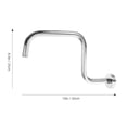 thumbnail image 4 of HEALEEP Rain Shower Extension Rods Shower Arm 1Pack Silver Curved Bathroom Installation, 4 of 8