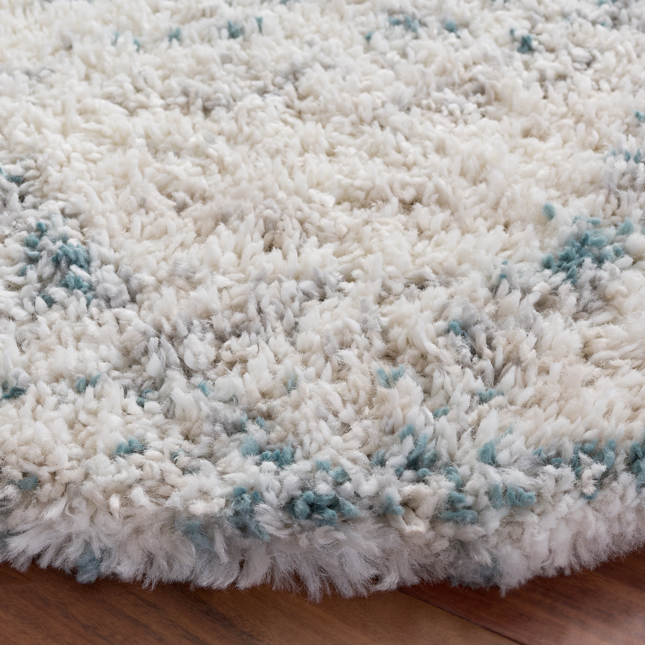 Safavieh Fontana Darina Diamond Shag Area Rug, Turquoise/Ivory, 5'3" x 5'3" Round