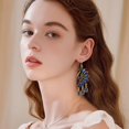 thumbnail image 4 of QIQUWOHUL Retro National Wind Earrings European And American Fashion Bohemian Color Resin Rhinestone Earrings Female, 4 of 5